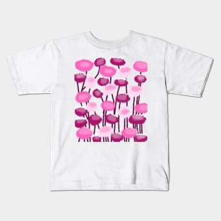 Pretty Watercolor Floral Pink Peaceful Flowers Pattern, made by EndlessEmporium Kids T-Shirt